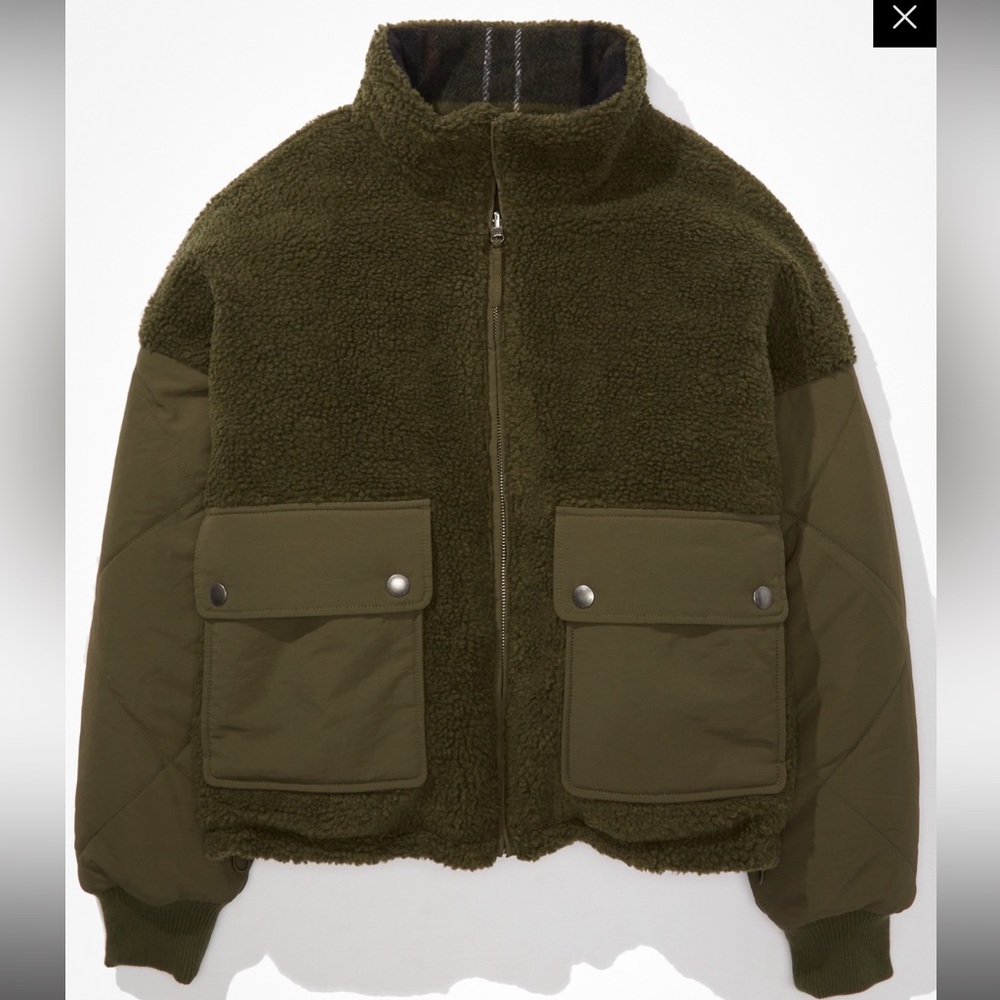 american eagle reversible puffer jacket